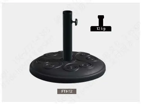 12KG Round Concrete Umbrella Base with Flower-Shaped Sun Shade umbrella base