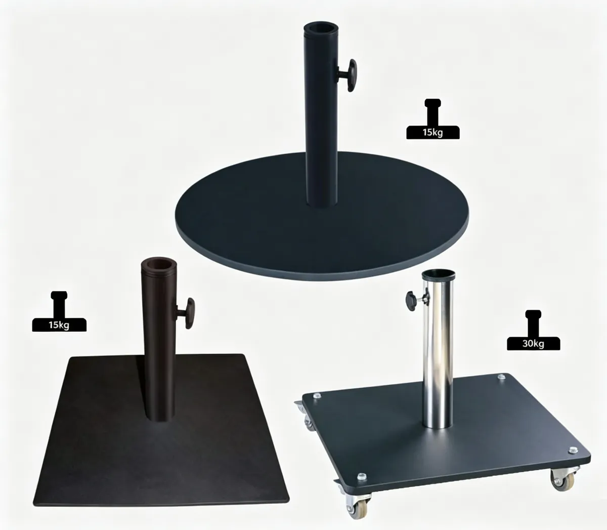 15/30 kg round or square steel umbrella base umbrella base